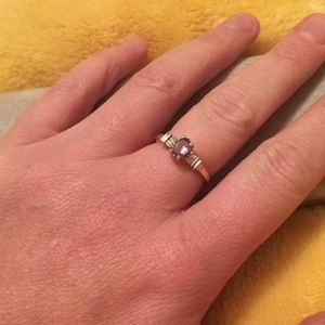 Tanzanite w/ 1/5 ct diamond 14k gold ring